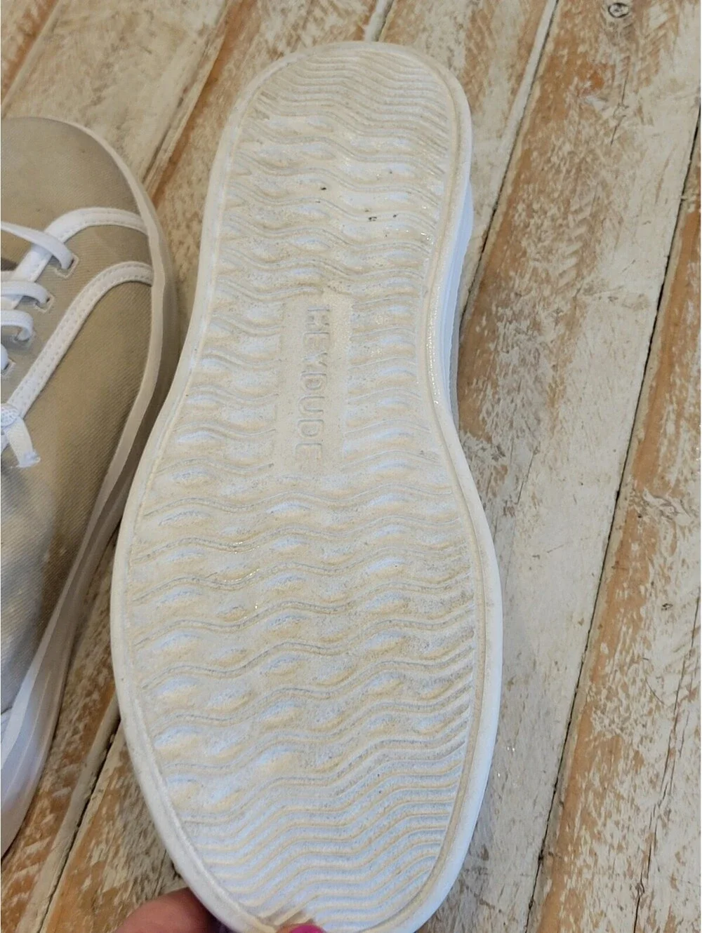 Hey Dude Karina Joy Sand/khaki Canvas Slip On Casual Shoes Women's Size 7 Comfy